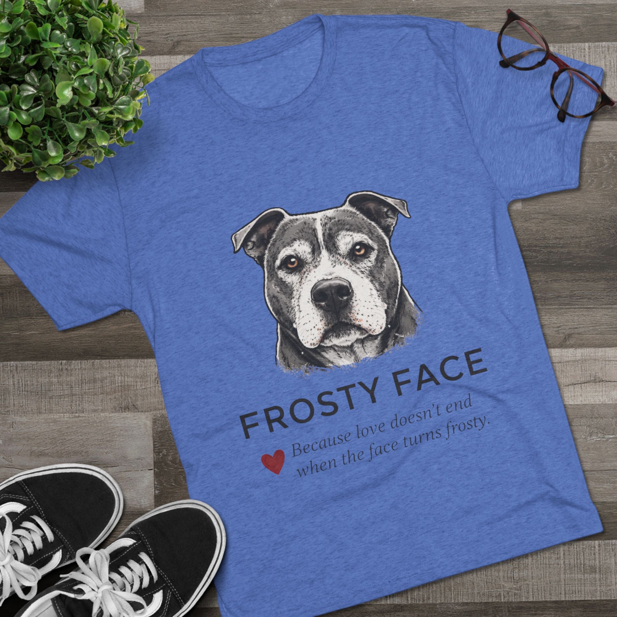 Senior Dog Lover Tee — "Loving My Senior Dogs" Frosty Face Crew